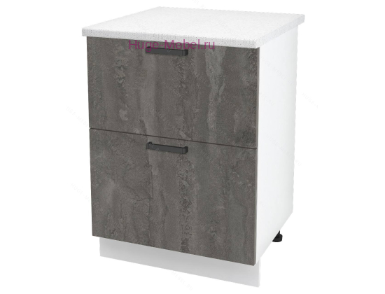 Кухонный шкаф под мойку 600 с двумя ящиками Пасаденна (железный камень)