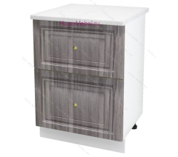 Кухонный шкаф под мойку 600 с двумя ящиками Юлия (сандал серый)