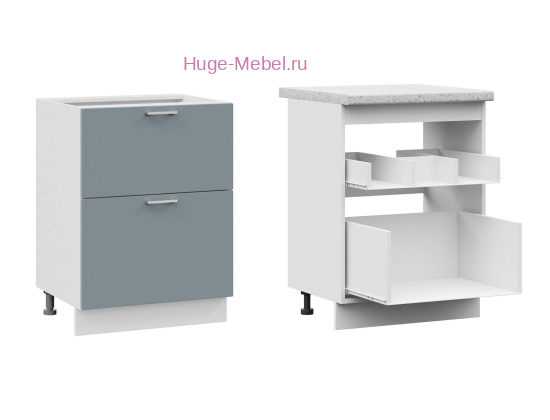 Кухонный шкаф под мойку 600 с двумя ящиками Катрин (топаз)