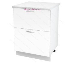 Кухонный шкаф под мойку 600 с двумя ящиками Ксения (белый)