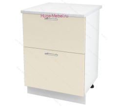 Кухонный шкаф под мойку 600 с двумя ящиками Ксения (ваниль)