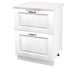 Кухонный шкаф под мойку 600 с двумя ящиками Мария (белый)