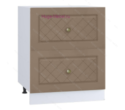 Кухонный шкаф под мойку 600 с двумя ящиками Модена (дуб кофе)