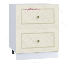 Кухонный шкаф под мойку 600 с двумя ящиками Модена (дуб ваниль)