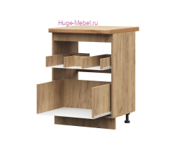 Корпус кухонного шкафа под мойку 600 с двумя ящиками ПВ (дуб крафт)