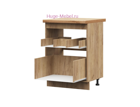 Корпус кухонного шкафа под мойку 600 с двумя ящиками ПВ (дуб крафт)