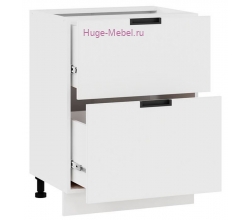 Нижний шкаф кухонный с двумя ящиками 600 Сахара (белый)