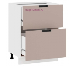 Нижний шкаф кухонный с двумя ящиками 600 Сахара (латте)