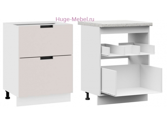 Кухонный шкаф под мойку 600 с двумя ящиками Сахара (мокко)