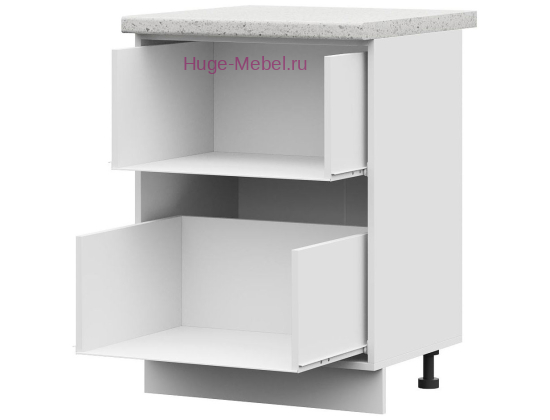 Корпус кухонного шкафа нижнего с 2 ящиками 600 ПВ (белый)