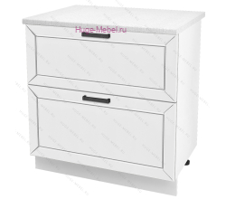 Нижний шкаф кухонный с двумя ящиками 800 Альфа (белый)