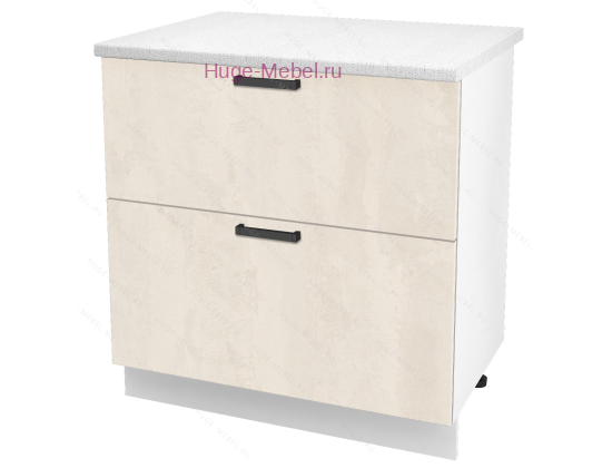 Нижний шкаф кухонный с двумя ящиками 800 Пасаденна (шелковый камень)