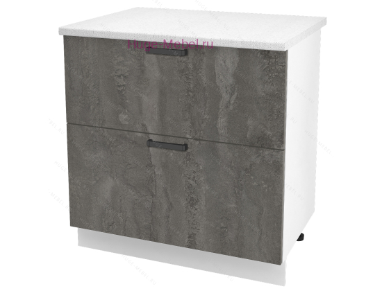 Нижний шкаф кухонный с двумя ящиками 800 Пасаденна (железный камень)