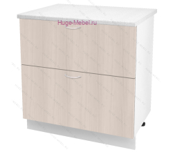 Нижний шкаф кухонный с двумя ящиками 800 Дина (шимо светлый)