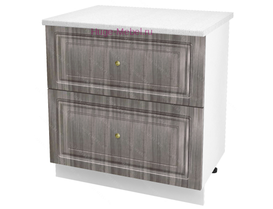 Нижний шкаф кухонный с двумя ящиками 800 Юлия (сандал серый)