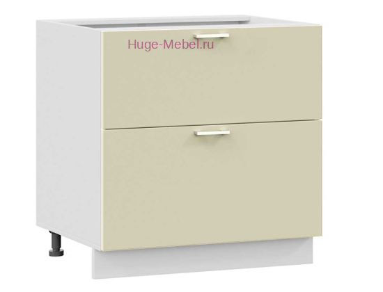 Нижний шкаф кухонный с двумя ящиками 800 Катрин (крем)