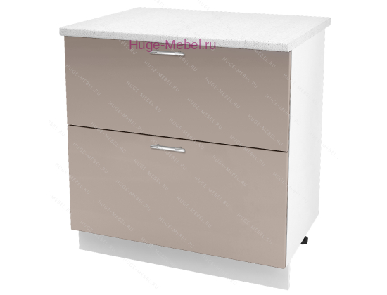 Нижний шкаф кухонный с двумя ящиками 800 Ксения (кофе с молоком)