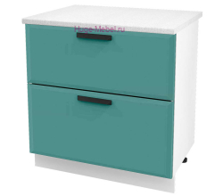 Нижний шкаф кухонный с двумя ящиками 800 Призма (бриз супермат)