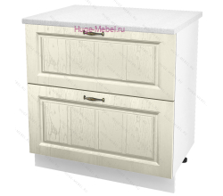 Нижний шкаф кухонный с двумя ящиками 800 Мария (крем)