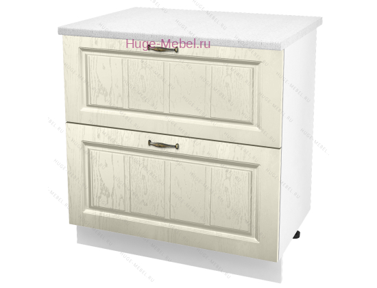 Нижний шкаф кухонный с двумя ящиками 800 Мария (крем)