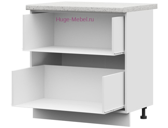 Корпус кухонного шкафа нижнего с 2 ящиками 800 ПВ (белый)