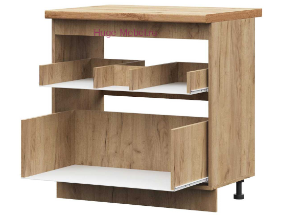 Корпус кухонного шкафа под мойку 800 с двумя ящиками (дуб крафт)