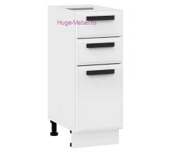 Кухонный шкаф нижний с тремя ящиками 300 Призма (белый супермат)