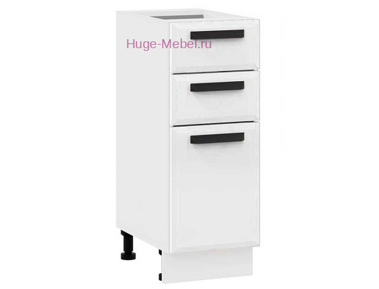 Кухонный шкаф нижний с тремя ящиками 300 Призма (белый супермат)
