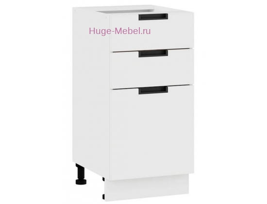 Кухонный шкаф нижний с тремя ящиками 400 Сахара (белый)