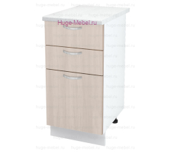 Кухонный шкаф нижний с тремя ящиками 400 Дина (шимо светлый)