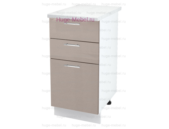 Кухонный шкаф нижний с тремя ящиками 400 Ксения (кофе с молоком)