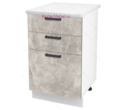 Кухонный шкаф нижний с тремя ящиками 500 Пасаденна (ателье светлое)