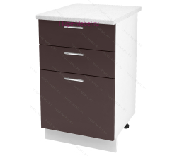 Кухонный шкаф нижний с тремя ящиками 500 Ксения (шоколад)