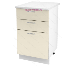 Кухонный шкаф нижний с тремя ящиками 500 Ксения (ваниль)