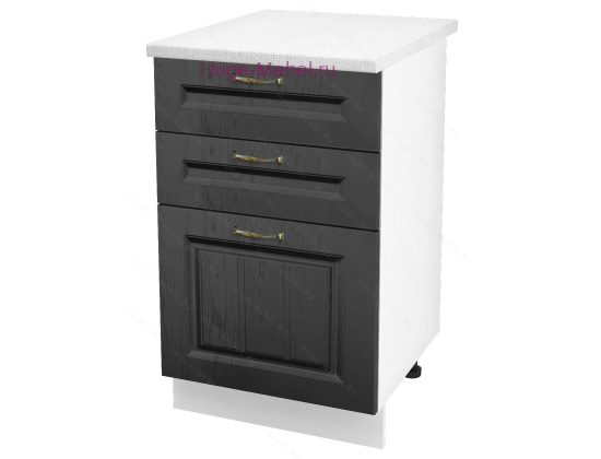 Кухонный шкаф нижний с тремя ящиками 500 Мария (графит)