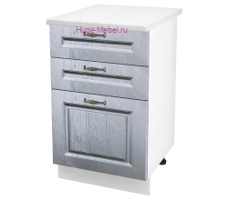 Кухонный шкаф нижний с тремя ящиками 500 Мария (сталь)
