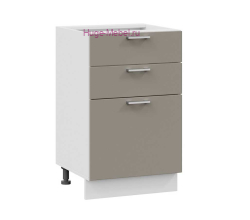 Кухонный шкаф нижний с тремя ящиками 500 Катрин (циркон)