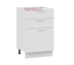 Кухонный шкаф нижний с тремя ящиками 500 Катрин (софт вайт)