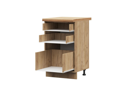 Корпус кухонного шкафа нижнего с 3 ящиками 500 ПВ (дуб крафт) Корпус кухонного шкафа нижнего с 3 ящиками 500 ПВ (дуб крафт)