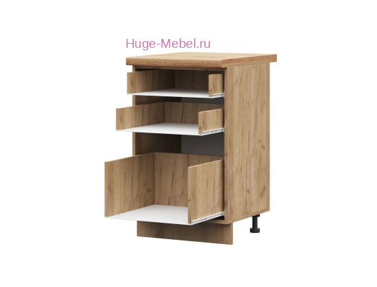 Корпус кухонного шкафа нижнего с 3 ящиками 500 ПВ (дуб крафт)