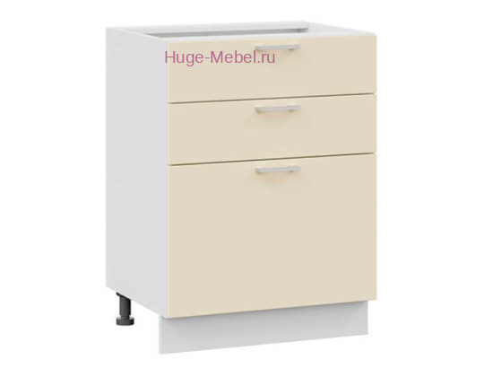 Кухонный шкаф нижний с тремя ящиками 600 Катрин (крем)