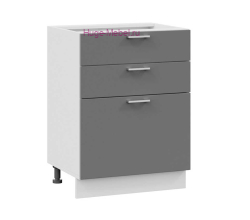 Кухонный шкаф нижний с тремя ящиками 600 Катрин (софт графит)
