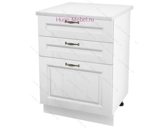 Кухонный шкаф нижний с тремя ящиками 600 Мария (белый)