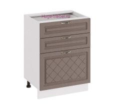 Кухонный шкаф нижний с тремя ящиками 600 Модена (дуб серый)