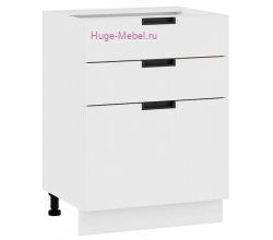 Кухонный шкаф нижний с тремя ящиками 600 Сахара (белый)