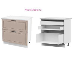 Кухонный шкаф нижний с внутренним ящиком 800 Альфа (латте)