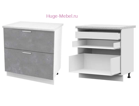 Кухонный шкаф нижний с внутренним ящиком 800 Бетон (бетон серый)