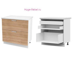 Кухонный шкаф нижний с внутренним ящиком 800 Бетон (дуб сонома)