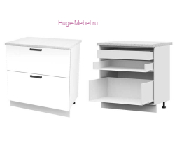 Кухонный шкаф нижний с внутренним ящиком 800 Пасаденна (белый бриллиант)