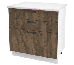 Кухонный шкаф нижний с тремя ящиками 800 Пасаденна (ржавый камень)